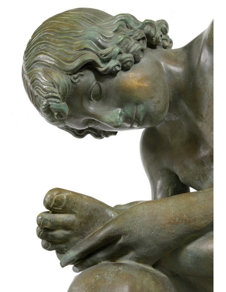 Statue en Bronze Patiné : Le Tireur d'épine musée du Capitole - Chef-d'œuvre de l'antiquité