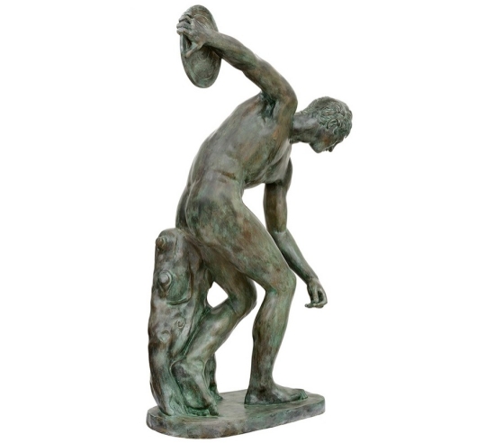 Patinated Bronze Statue: Discobolus after Myron...