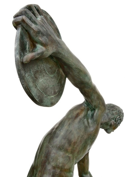 Estatua en Bronce Patinado: Discóbolo de Mirón - Arte Griego Clásico