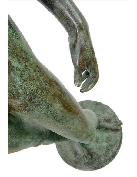 Statue en Bronze Patiné : reproduction de l'Idolino de Pesaro, Musée de Florence