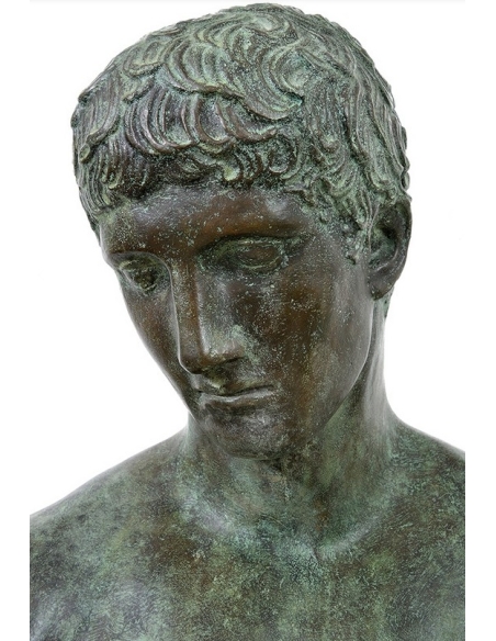 Patinated Bronze Statue: reproduction of the Idolino of Pesaro, Museum of Florence