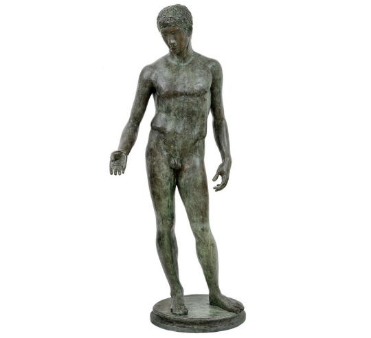 Statue en Bronze Patiné : reproduction de l'Idolino de Pesaro, Musée de Florence