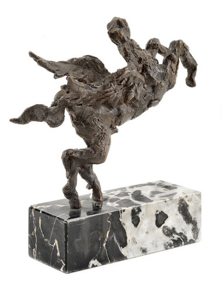 Patinated Bronze Statuette: The Flight of Pegasus