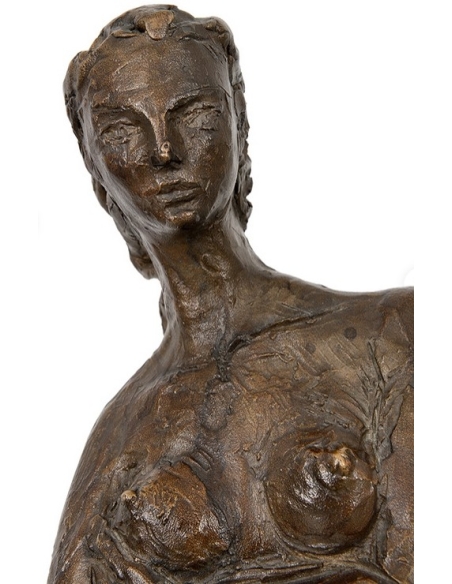 Statue en Bronze Patiné : Femme Nue Debout, Symbole de Force et d'Indépendance