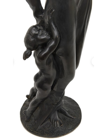 Estatua de Bronce Patinado: Madre e Hijos, Símbolo de Dulzura y Maternidad