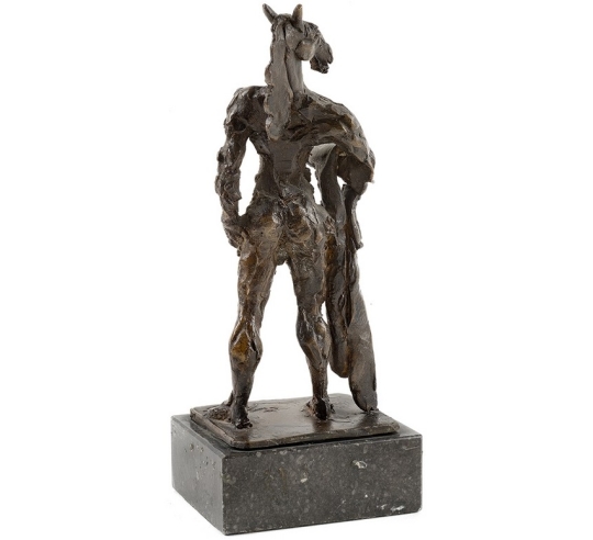 Patinated Bronze Statue: Mythological Woman,...