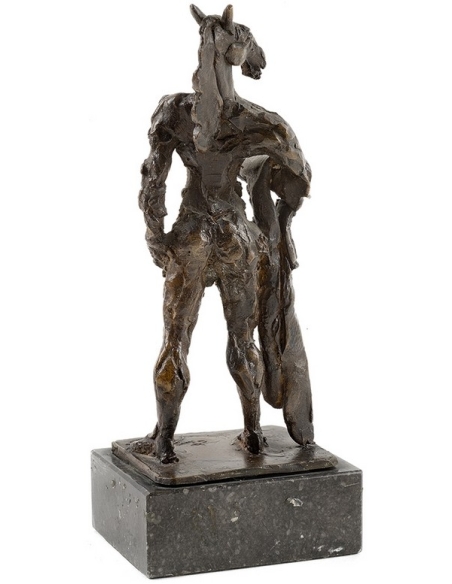 Patinated Bronze Statue: Mythological Woman, Balance between Femininity and Animality