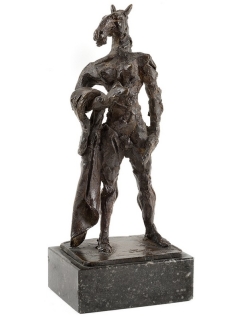 Patinated Bronze Statue: Mythological Woman, Balance...