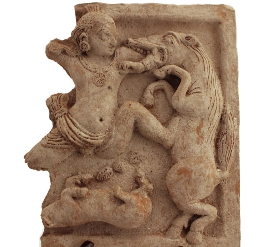 Krishna matando al demonio caballo Keshi