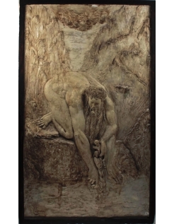 Bas relief Antée déposant Dante dans le Cocyte "La Divine Comédie"