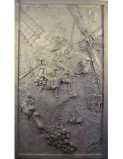 Bas relief Don Quichotte de la Mancha - couleur blanc cassé