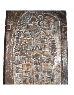 Coffee table style of a Mayan royal stele
