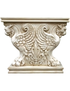 Table base representing a winged lion