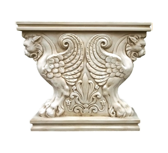 Table base representing a winged lion