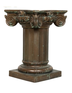 Table base with capitel in bronze color