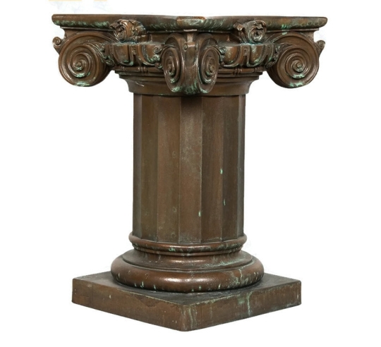 Table base with capitel in bronze color