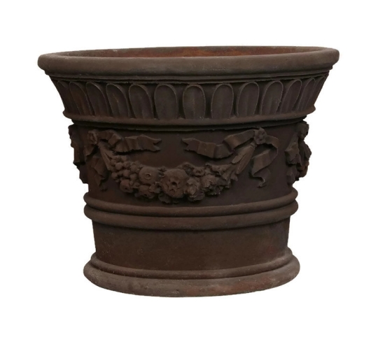 Small planter pot with garlands