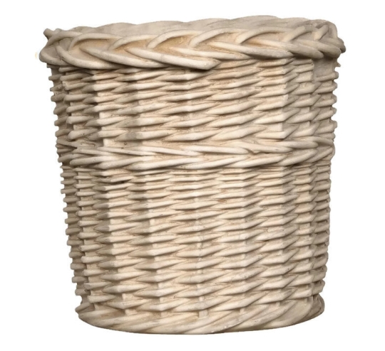 Rustic style planter pot with decoration in rattan design