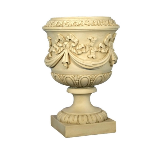 Vase decorated with garlands