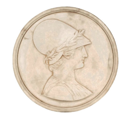 Medallion of Athena goddess of wisdom