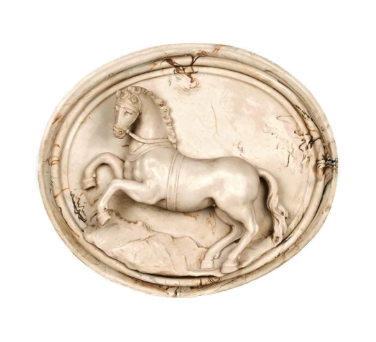 Rearing horse medallion