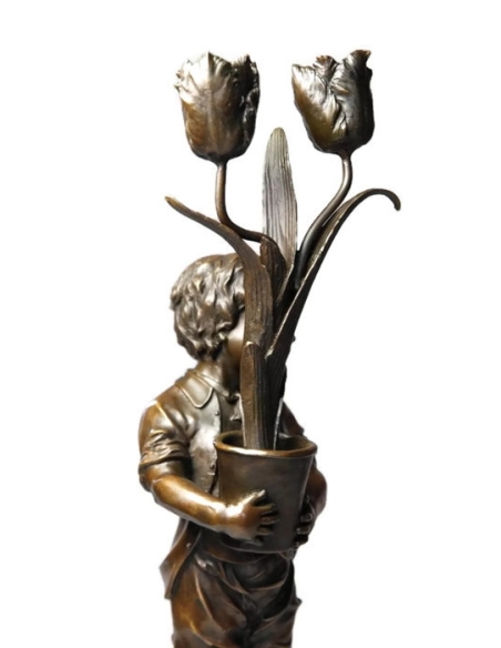 Candelabra young boy with tulips Art Nouveau by Miguel Fernando López (Milo)o López (Milo) Candelabra young boy with tulips Art Nouveau by Miguel Fernando López (Milo)o López (Milo)