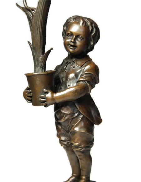 Candelabra young boy with tulips Art Nouveau by Miguel Fernando López (Milo)o López (Milo) Candelabra young boy with tulips Art Nouveau by Miguel Fernando López (Milo)o López (Milo)
