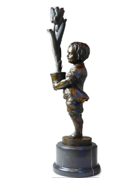 Candelabro niño con tulipanes Modernismo de Miguel Fernando López (Milo)