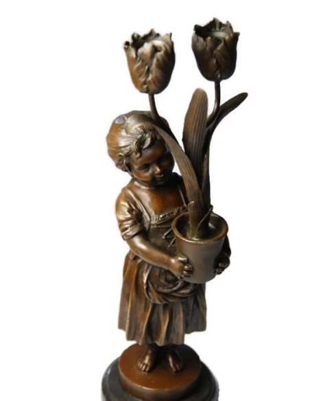 Candelabra young girl with tulips Art Nouveau by Miguel Fernando López (Milo) Candelabra young girl with tulips Art Nouveau by Miguel Fernando López (Milo)