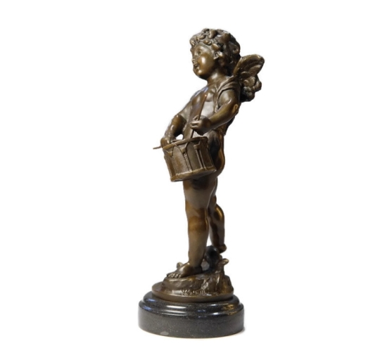 Little angel with a drum by Hippolyte François Moreau