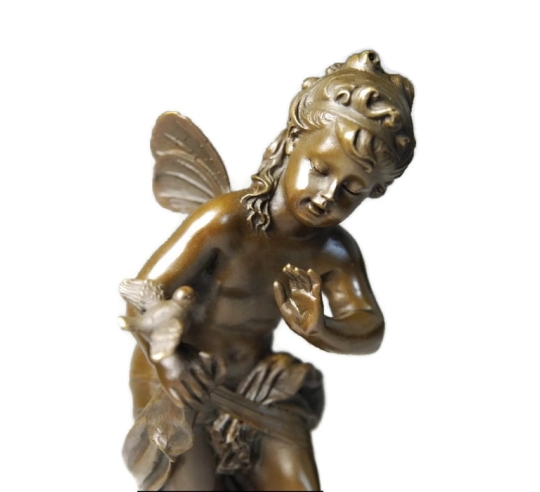 Petit ange avec l'oisillon par Hippolyte François Moreau