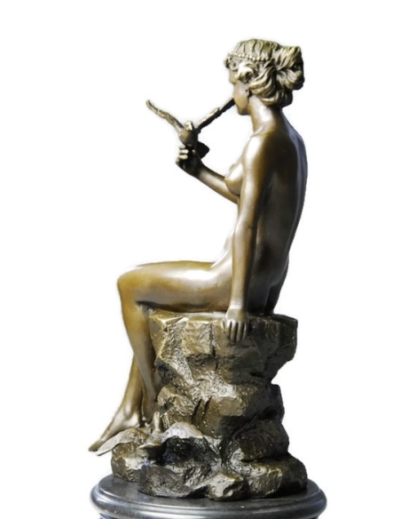 Young woman naked with dove by Ferdinand Preiss