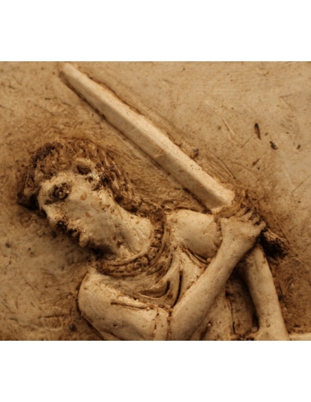 Bajorrelieve duelo de gladiadores romanos