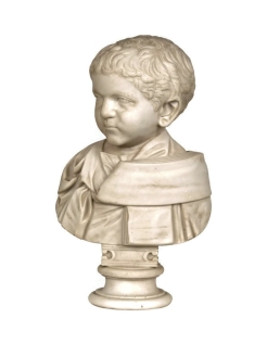 Bust of a roman boy in a toga