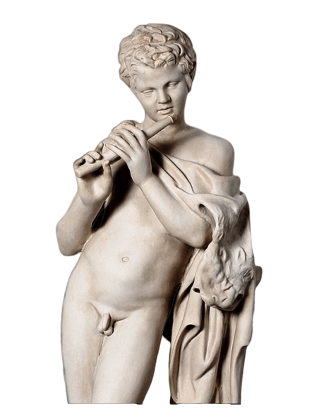 Satyre jouant de la flûte
