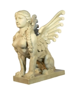 Estatua de esfinge alado