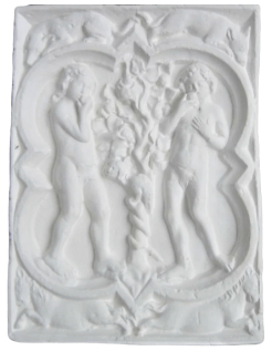 Quatrefoil rosette of Adam and Eve from Rouen Cathedral - 14th century