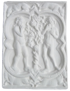 Rosetón de Adán y Eva de la catedral de Rouen Francia - siglo XIV