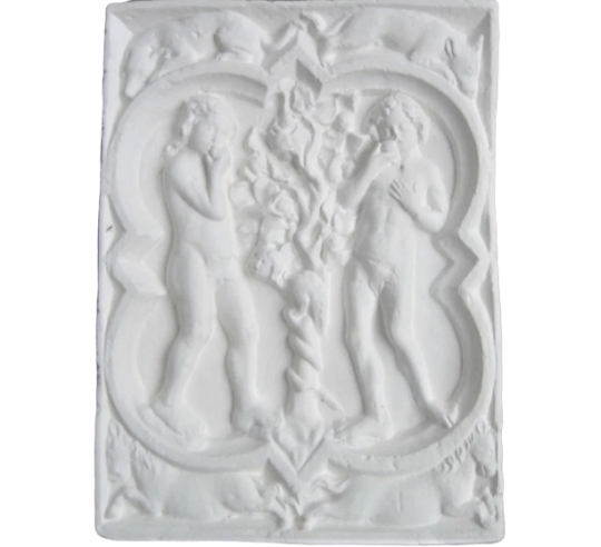 Quatrefoil rosette of Adam and Eve from Rouen Cathedral - 14th century