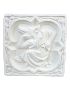 Rosetón de cuatro pétalos - hombre con cabeza de cerdo de la catedral de Rouen - Siglo XIV