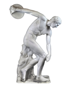Life-size statue of  the Discobolus of Myron or discus thrower