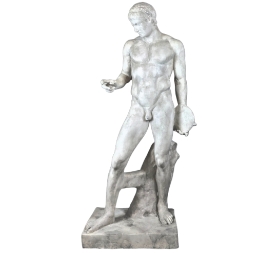Life-size statue of  the Discobolus or discus thrower by Polyclitus