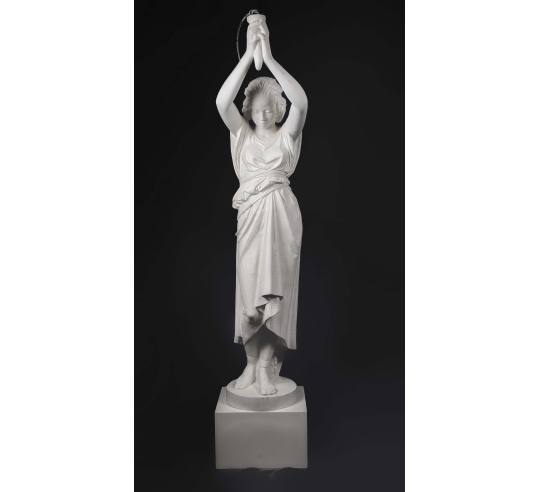 Young egyptian light-bearer- life-size statue.