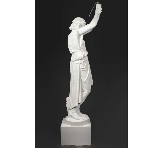 Young egyptian light-bearer- life-size statue.