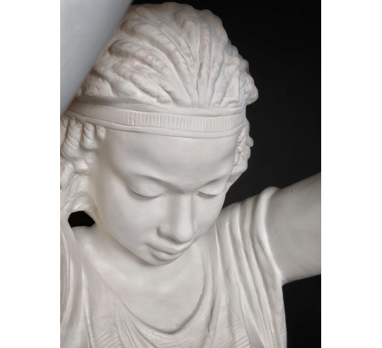 Young egyptian light-bearer- life-size statue.