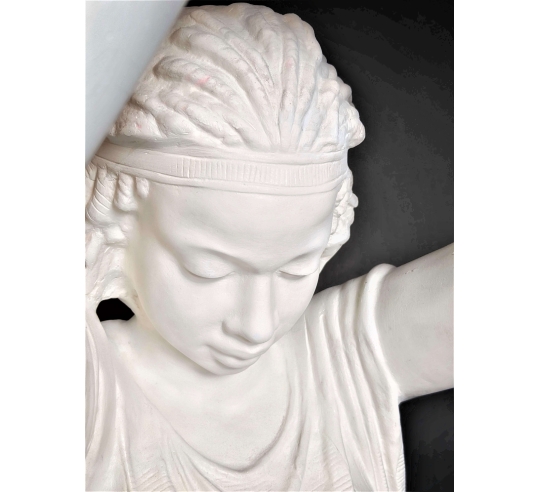 Young egyptian light-bearer- life-size statue.