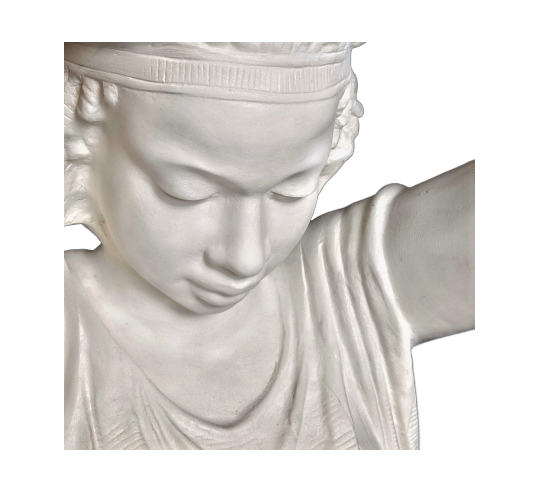 Young egyptian light-bearer- life-size statue.