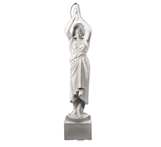 Young egyptian light-bearer- life-size statue.