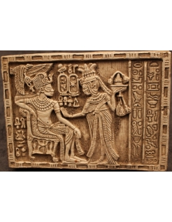 Bas relief Toutakhammon et sa femme Néfertiti