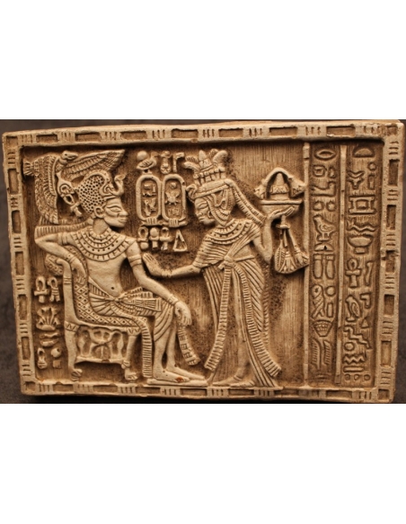 Bajorrelieve Toutakhammon y su esposa Nefertiti